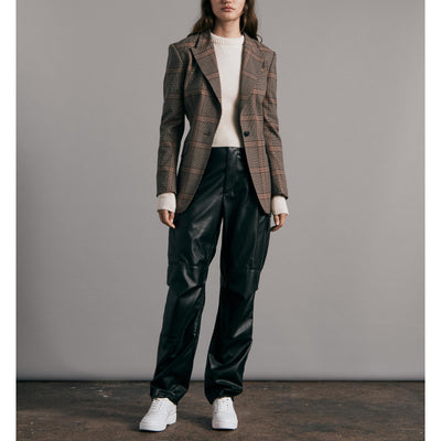 Rag & Bone 'Bianca' Brown Wool Plaid Blazer Size 6