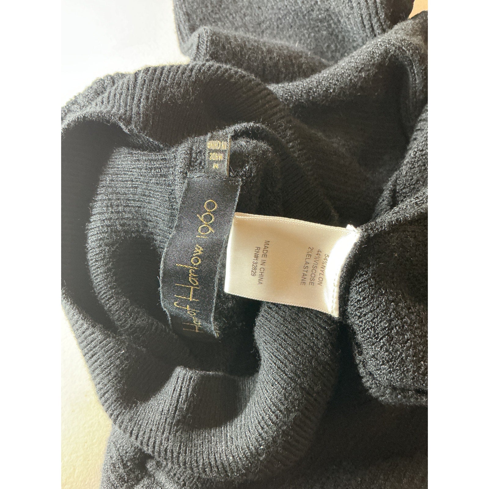 House Of Harlow 1960 'Peyton' Black Nylon Turtleneck Sweater Size M