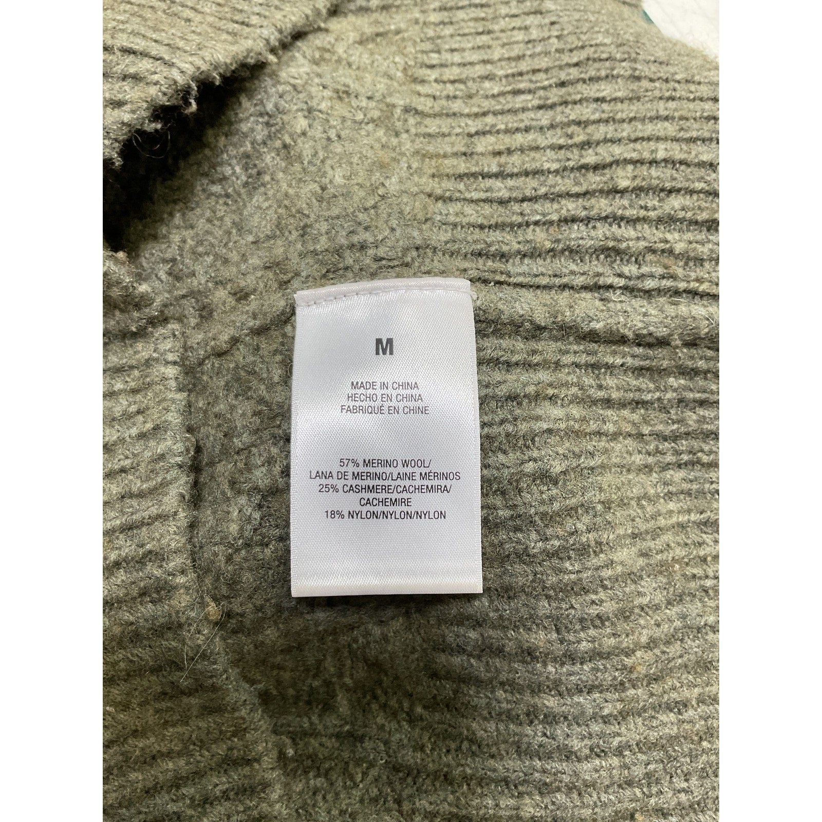 Favorite Daughter Green Merino Wool Cable Pullover Sweater Size M