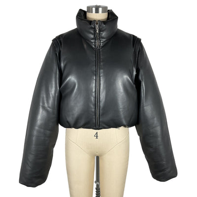 The Frankie Shop Cropped Black Puffer Jacket Size S