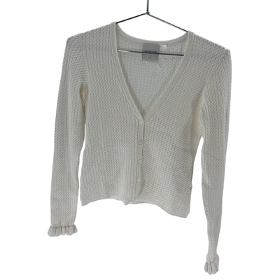 Posse Textured White Iris Cardigan Sweater Size XS
