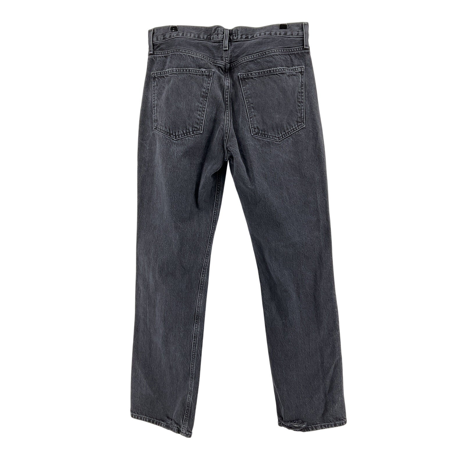 Agolde 'Lana' Black Cotton Mid Rise Straight Denim Jean Size 30