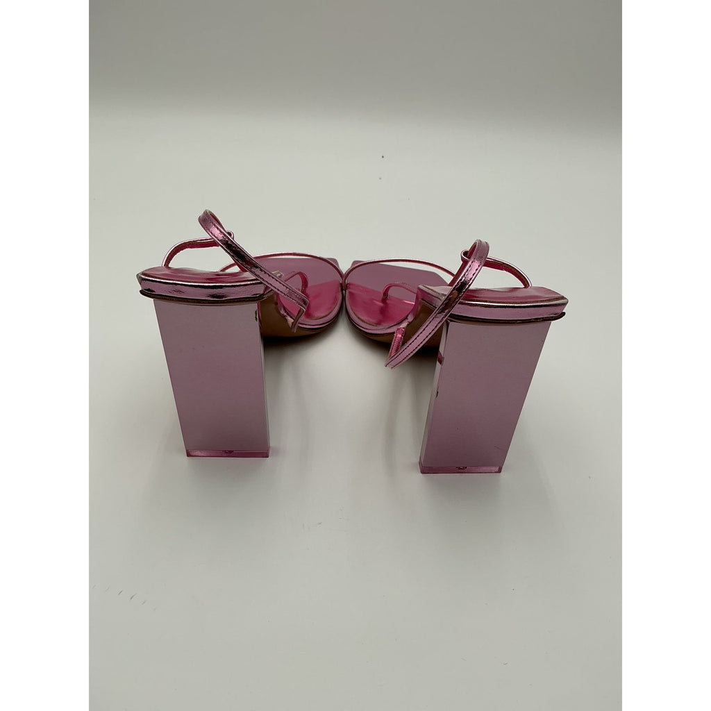 Arielle Baron 'Narcissus 95' Pink Nappa Leather Heel Size 7