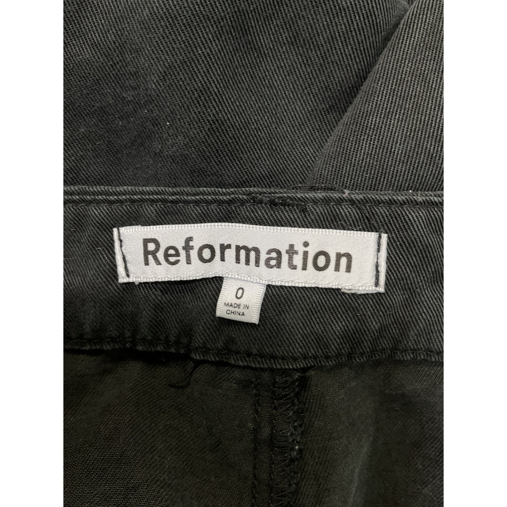 Reformation 'Mason' Black Pant Size 0