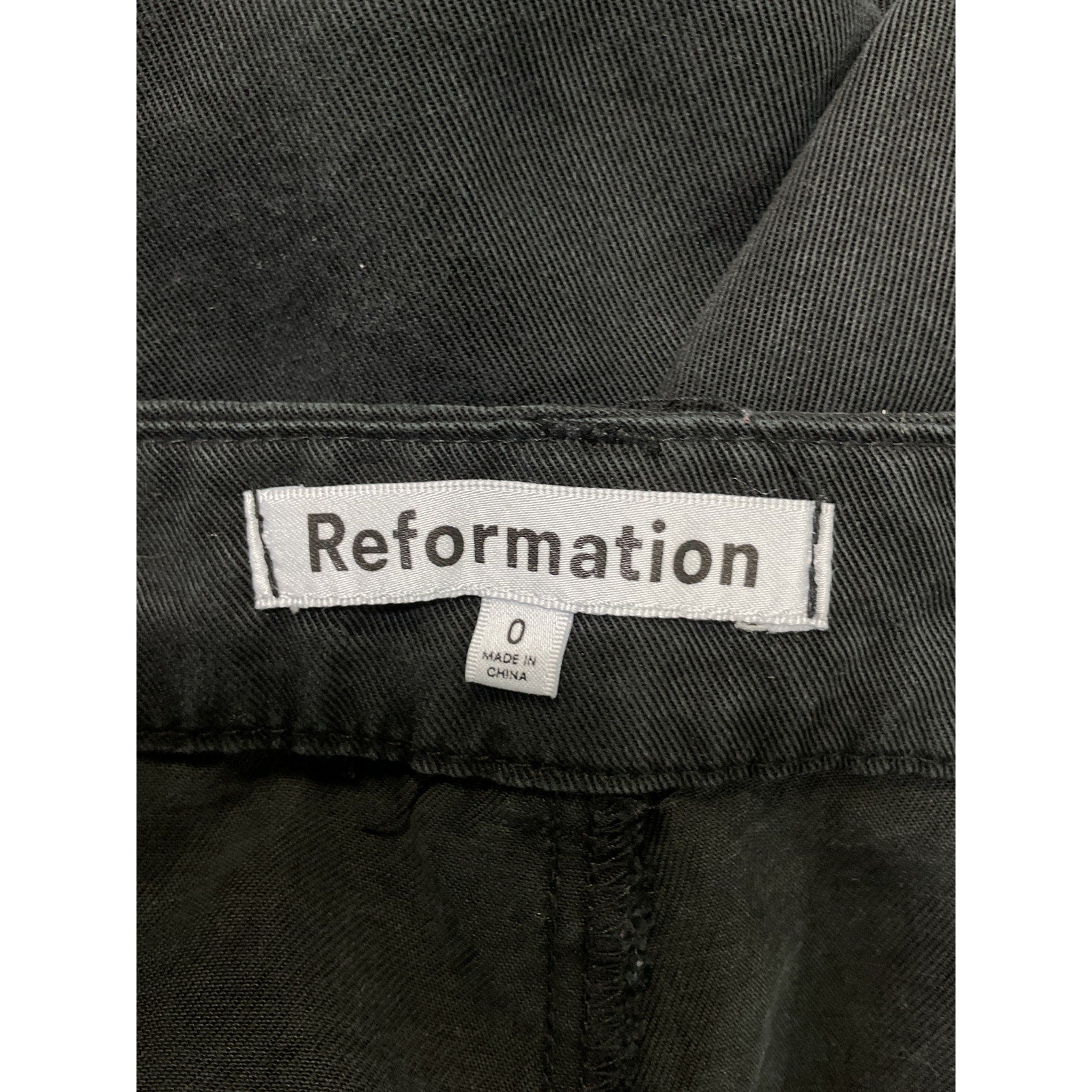 Reformation 'Mason' Black Pant Size 0