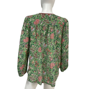 Xirena Floral Green Emryn Blouse Size S