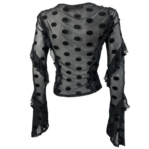 House Of Harlow 1960 Sheer Black Eugenia Top Size S