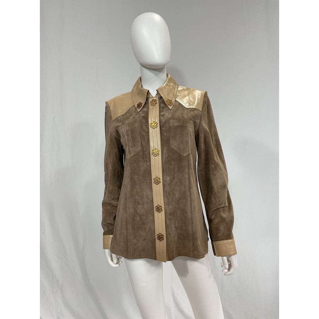 Tory Burch Tan Leather Jacket Size 10