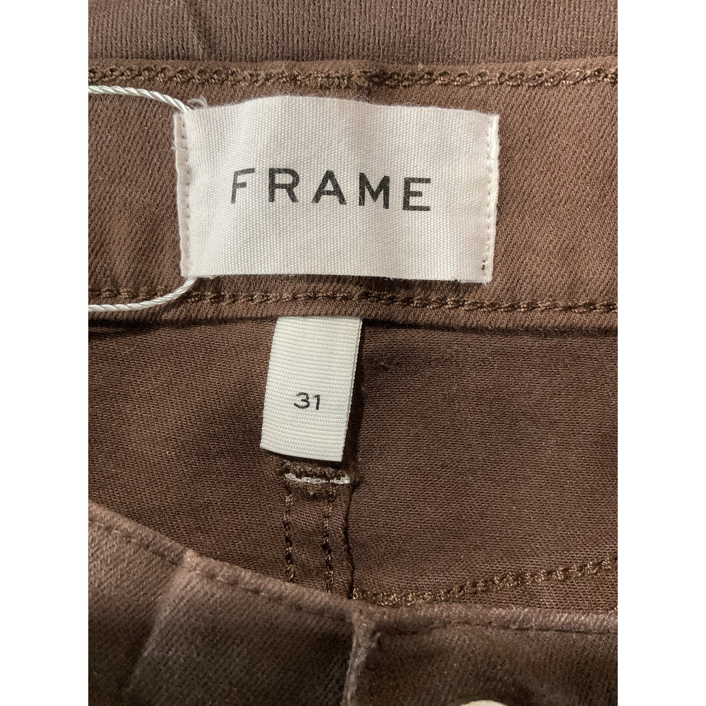 Frame 'Le' Brown Cotton High Flare Coated Size 31