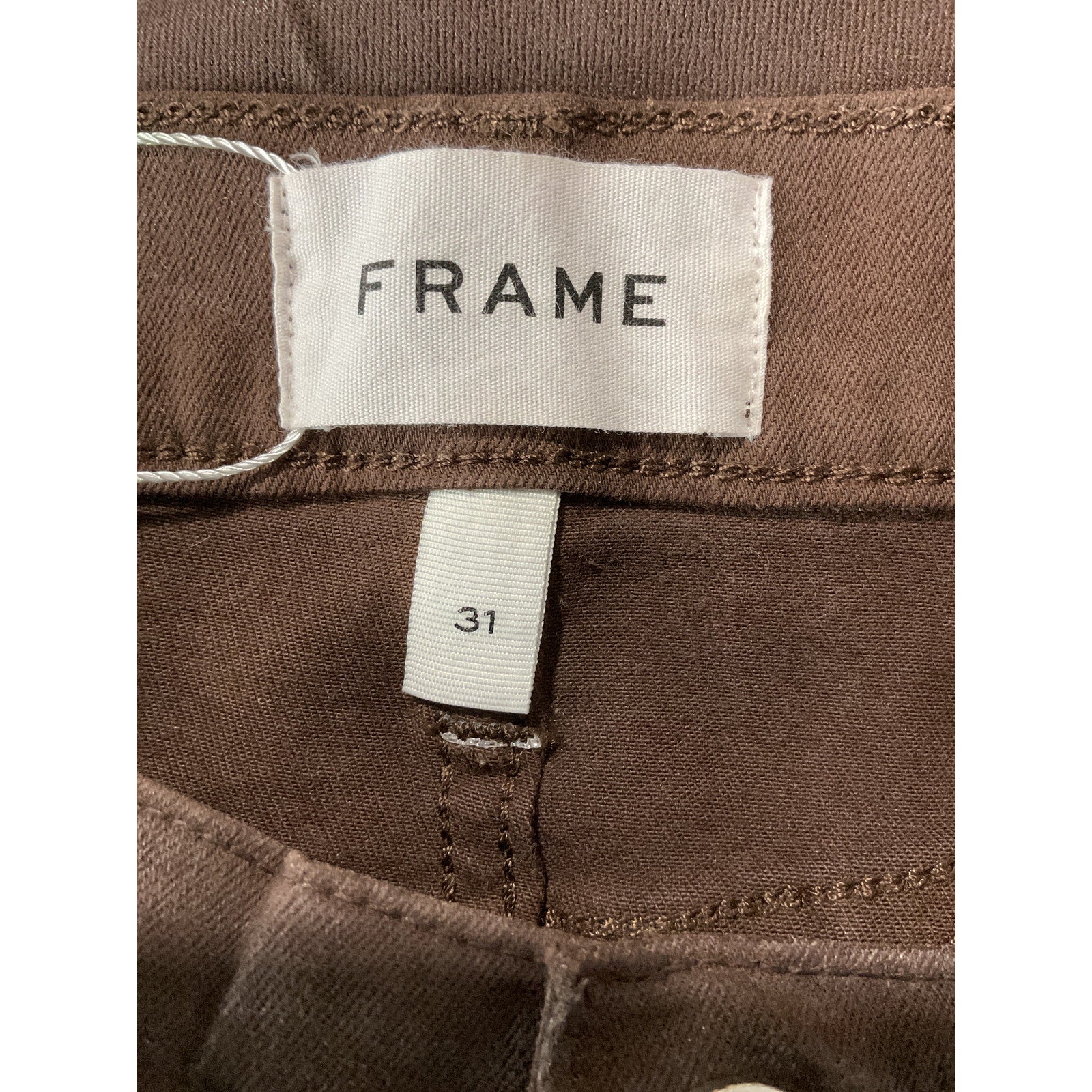 Frame 'Le' Brown Cotton High Flare Coated Size 31