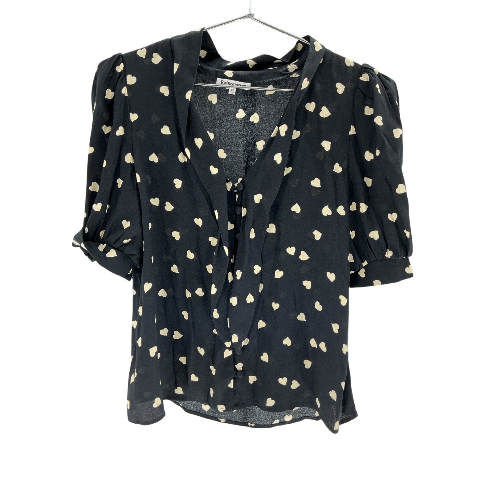 Reformation 'Joelle' Black Viscose Top Size XS