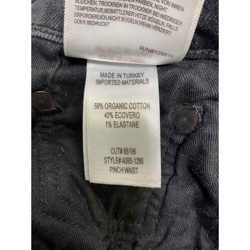 Agolde 'Pinch' Black Cotton Waist High Rise Kick Flare Jean Size 27