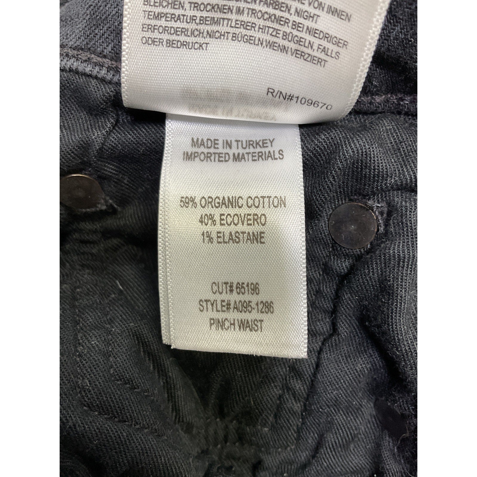 Agolde 'Pinch' Black Cotton Waist High Rise Kick Flare Jean Size 27