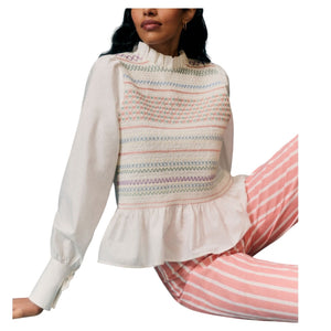 Sezane Embroidered Multicolor Mellisa Blouse Size 36