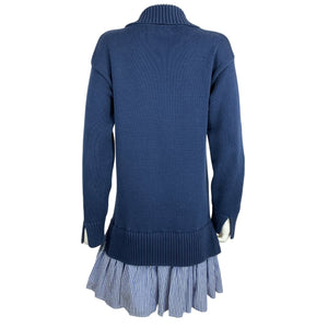 English Factory Layered Blue Shirttail Hem Sweater Size XS