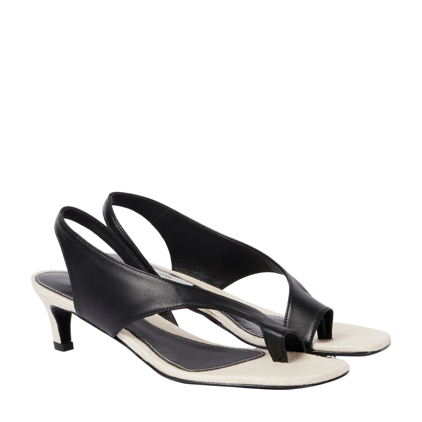 Toteme 40 Black Leather Thong Sandals Size 8