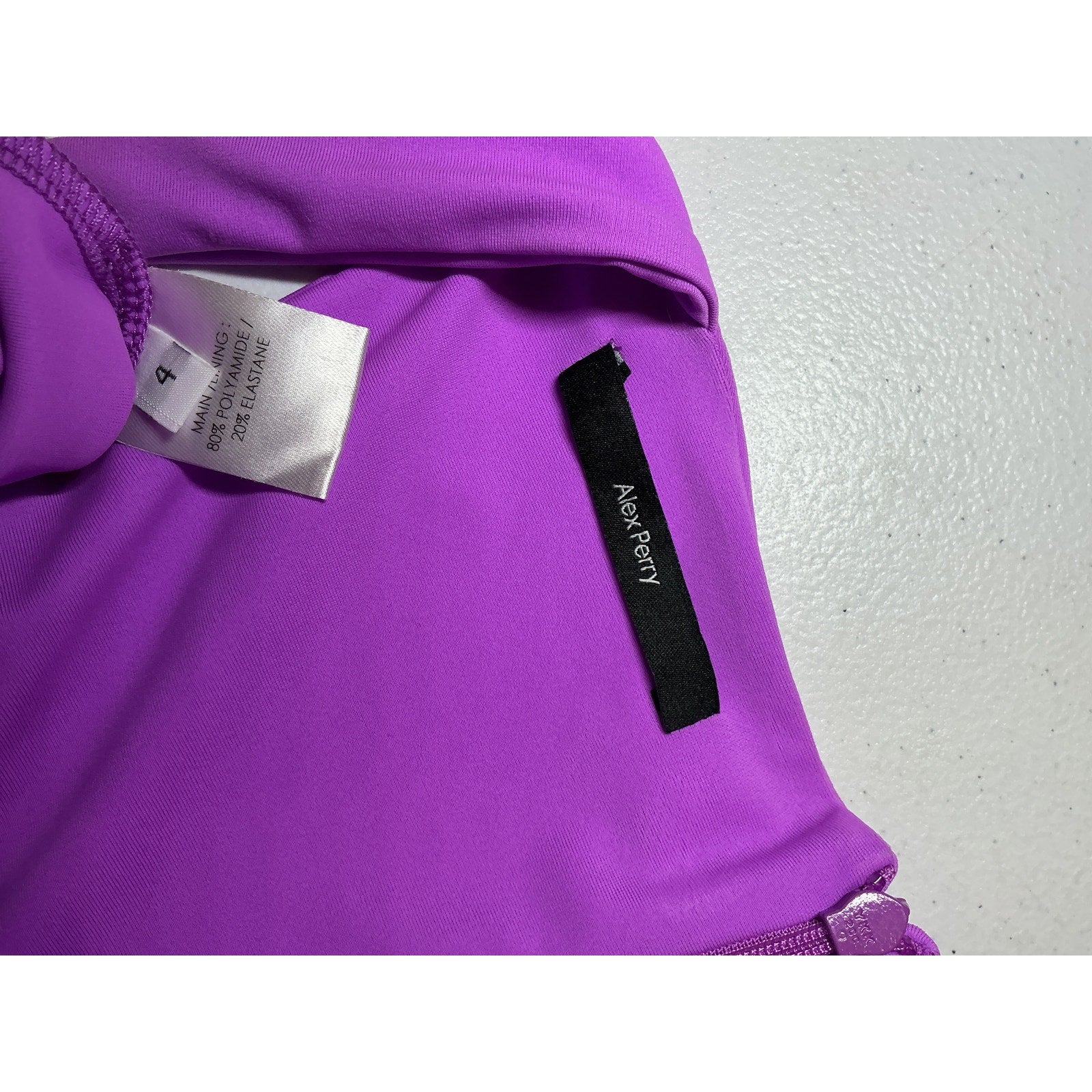 Alex Perry 'Halsey' Purple Polyamide Sweetheart Mini Dress Size 4