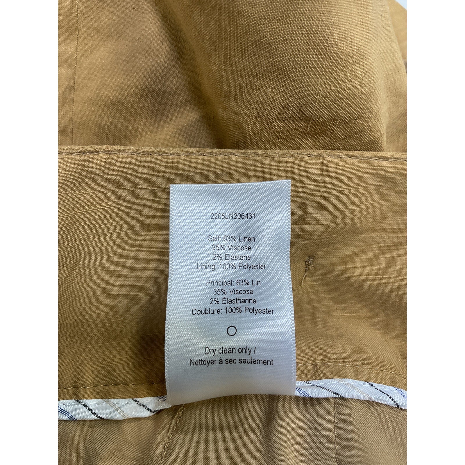 Veronica Beard 'Betty' Gold Linen Short Size 2