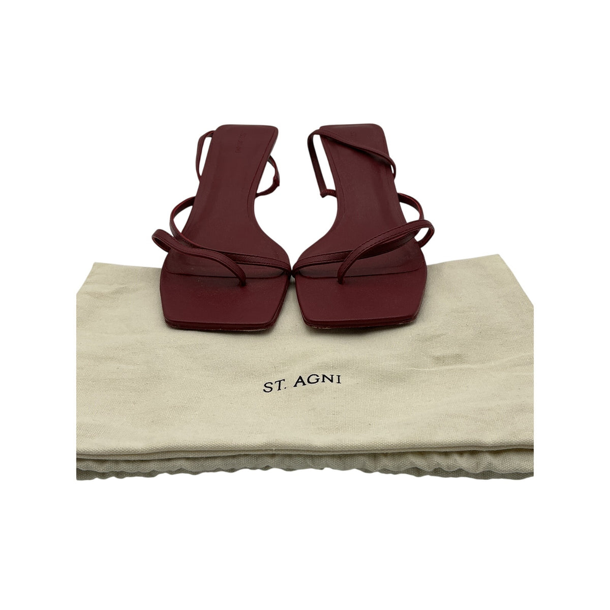 St. Agni 'Pina' Brown Leather Slingback Sandals Size 10