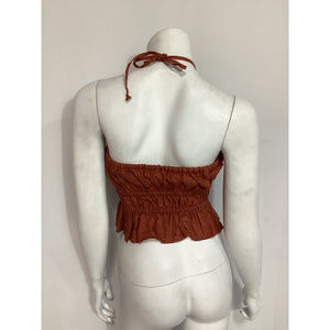 Faithfull The Brand 'La Fleur' Red Linen Top Size S