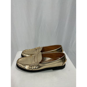 Sebago 'Dan Met' Gold Flasts Size 10