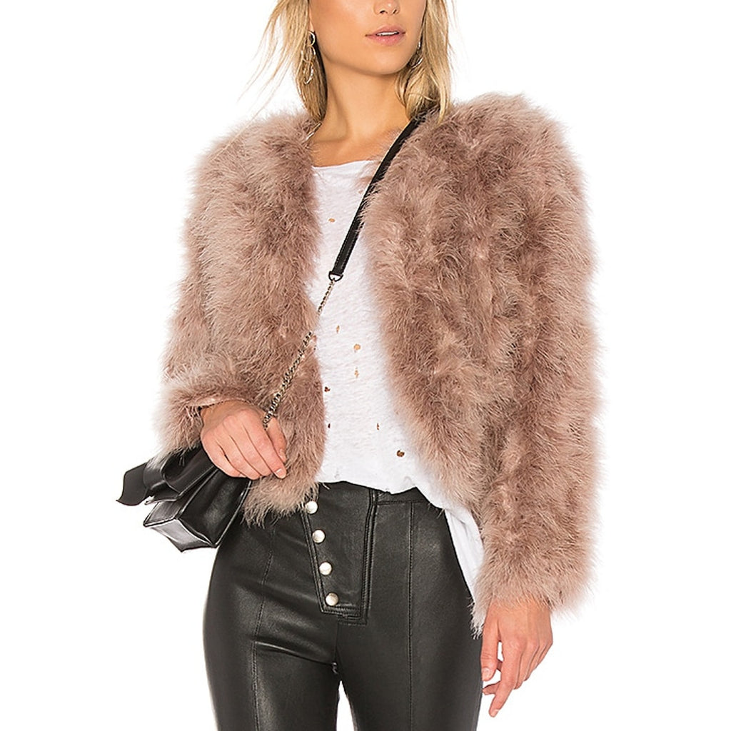 Lamarque 'Deora' Pink Feathers Jacket Size M - NWT