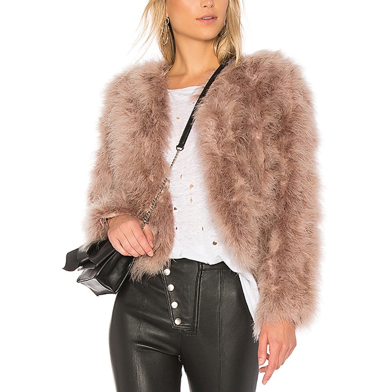 Lamarque 'Deora' Pink Feathers Jacket Size M - NWT