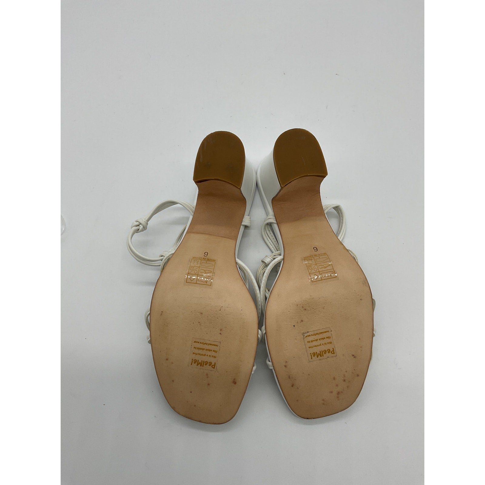 Lpa 'Nicolo' White Leather Heel Size 6