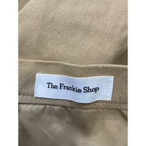 The Frankie Shop 'Audrey' Beige Cotton Pleated Cotton-Twill Mini Skirt Size S