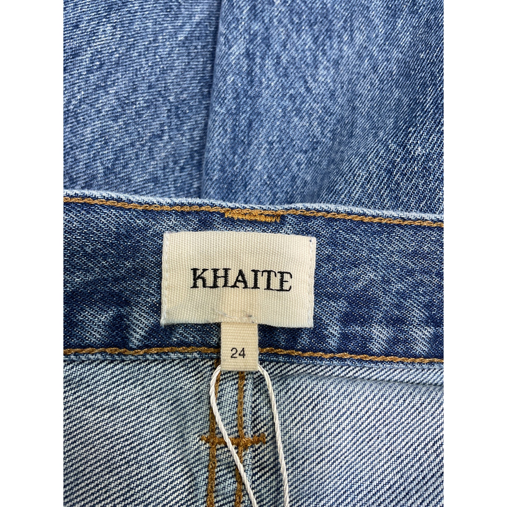 Khaite 'Callum' Blue Cotton High-Rise Straight-Leg Denim Jean Size 24