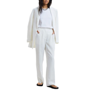 The Frankie Shop 'Isla' Cream Polyester Tailored Trousers Size L