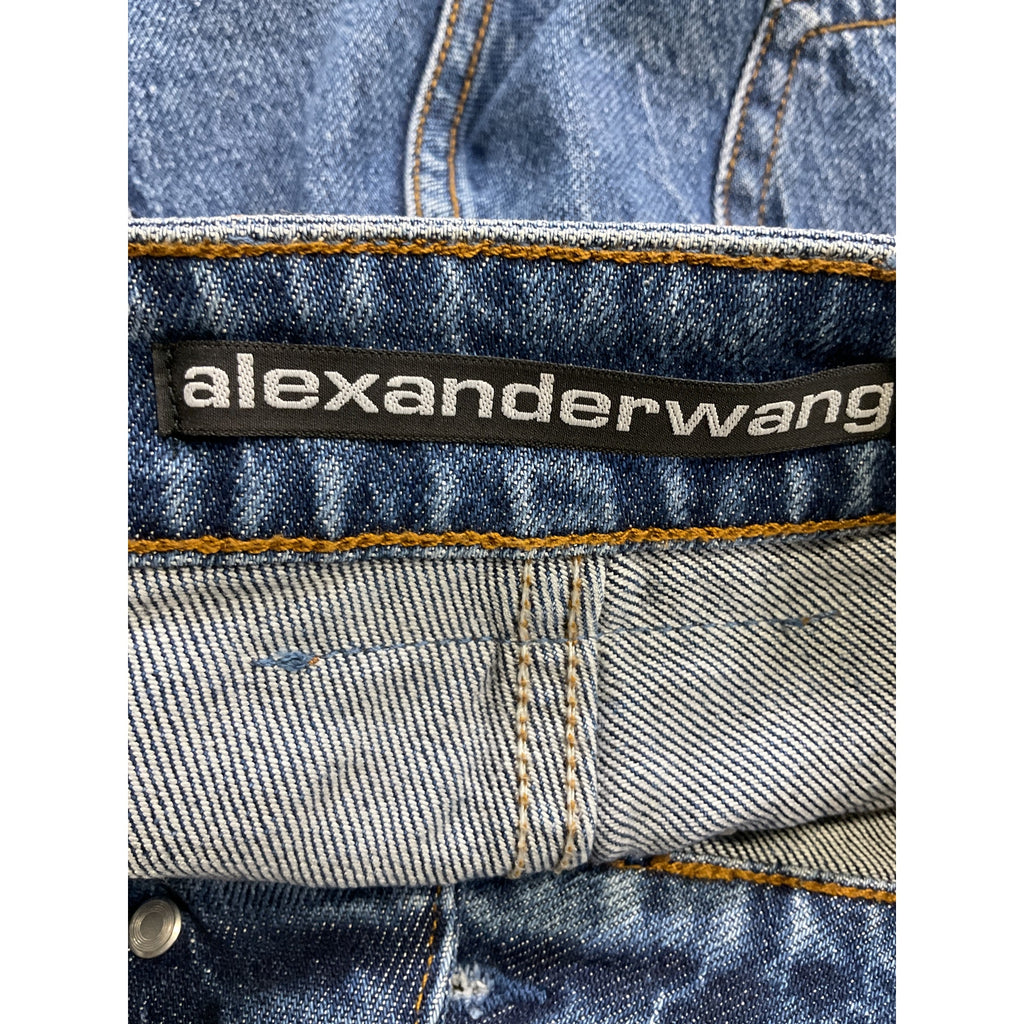 Alexander Wang Blue Mid Rise Stretch Skort Size 25