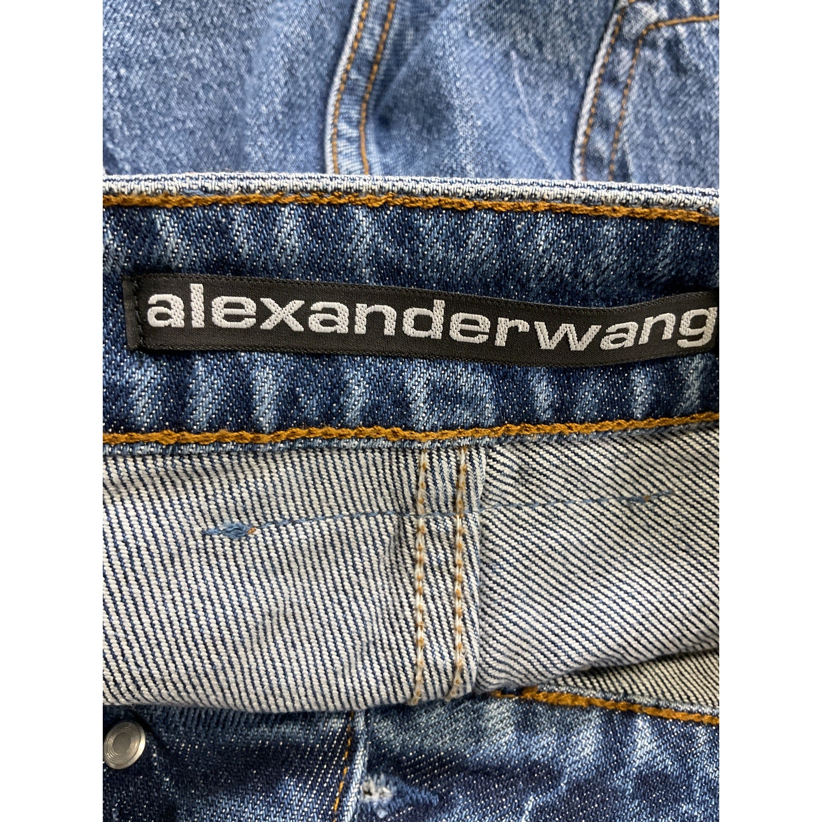 Alexander Wang Blue Mid Rise Stretch Skort Size 25