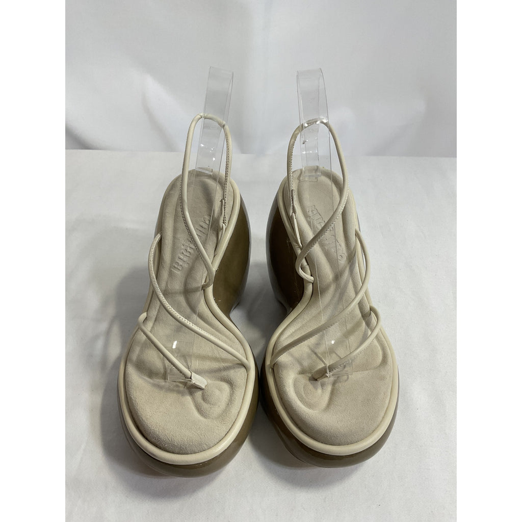 Cult Gaia 'Denali' Off White Leather Wedge Size 6
