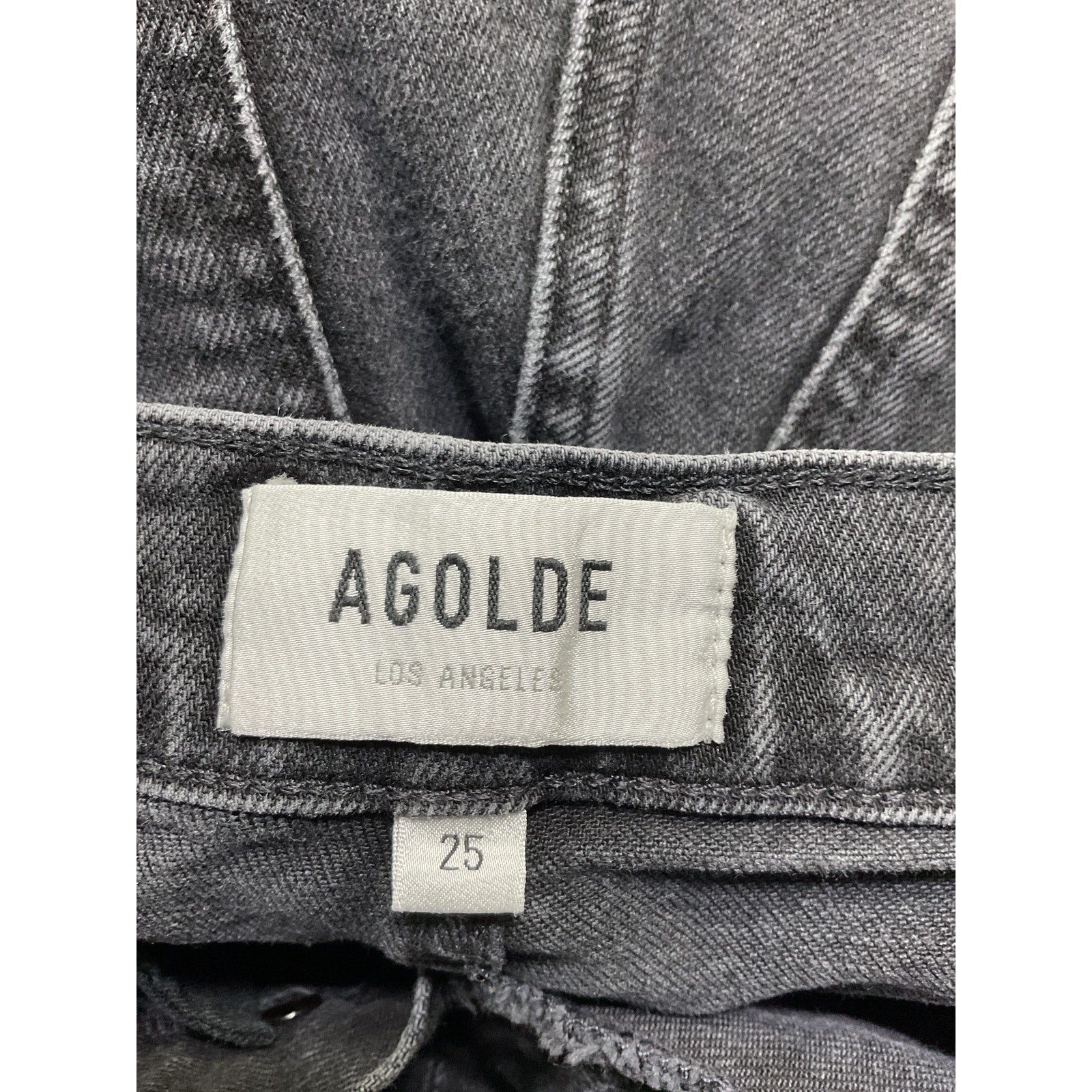 Agolde 'Riley' Black High Rise Straight Crop Denim Jean Size 26