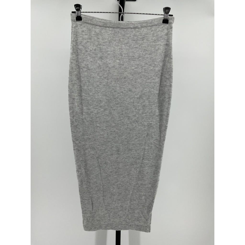 Ser.O.Ya 'Koko' Grey Polyester Knit Tea Length Skirt Size S - NWT