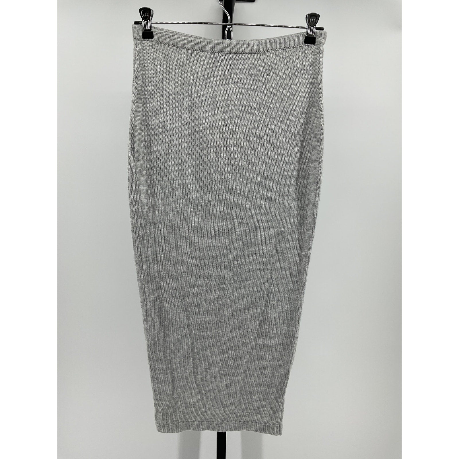 Ser.O.Ya 'Koko' Grey Polyester Knit Tea Length Skirt Size S - NWT