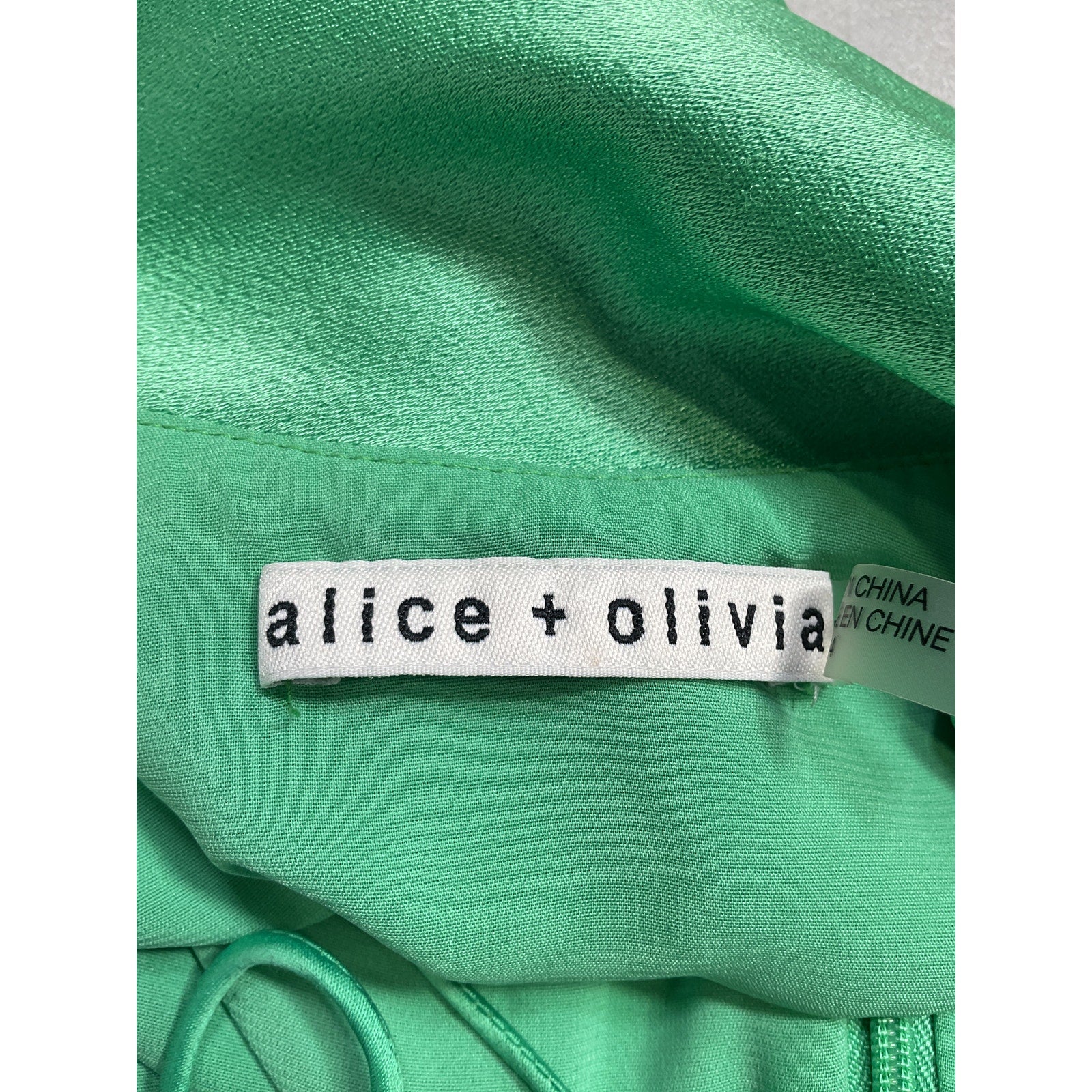 Alice + Olivia 'Scoop' Green Halterneck Mini Dress Size 4