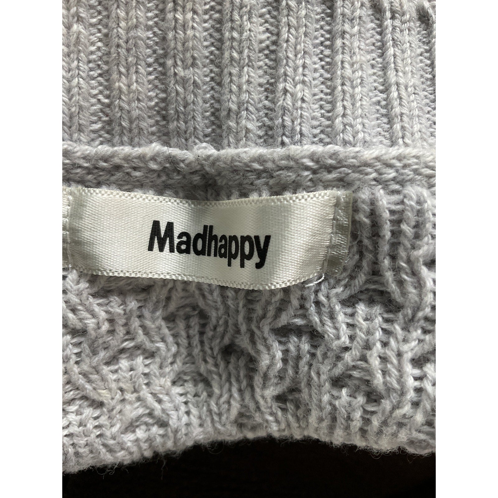 Madhappy 'Alumni' Grey Knit Sweater Size XS