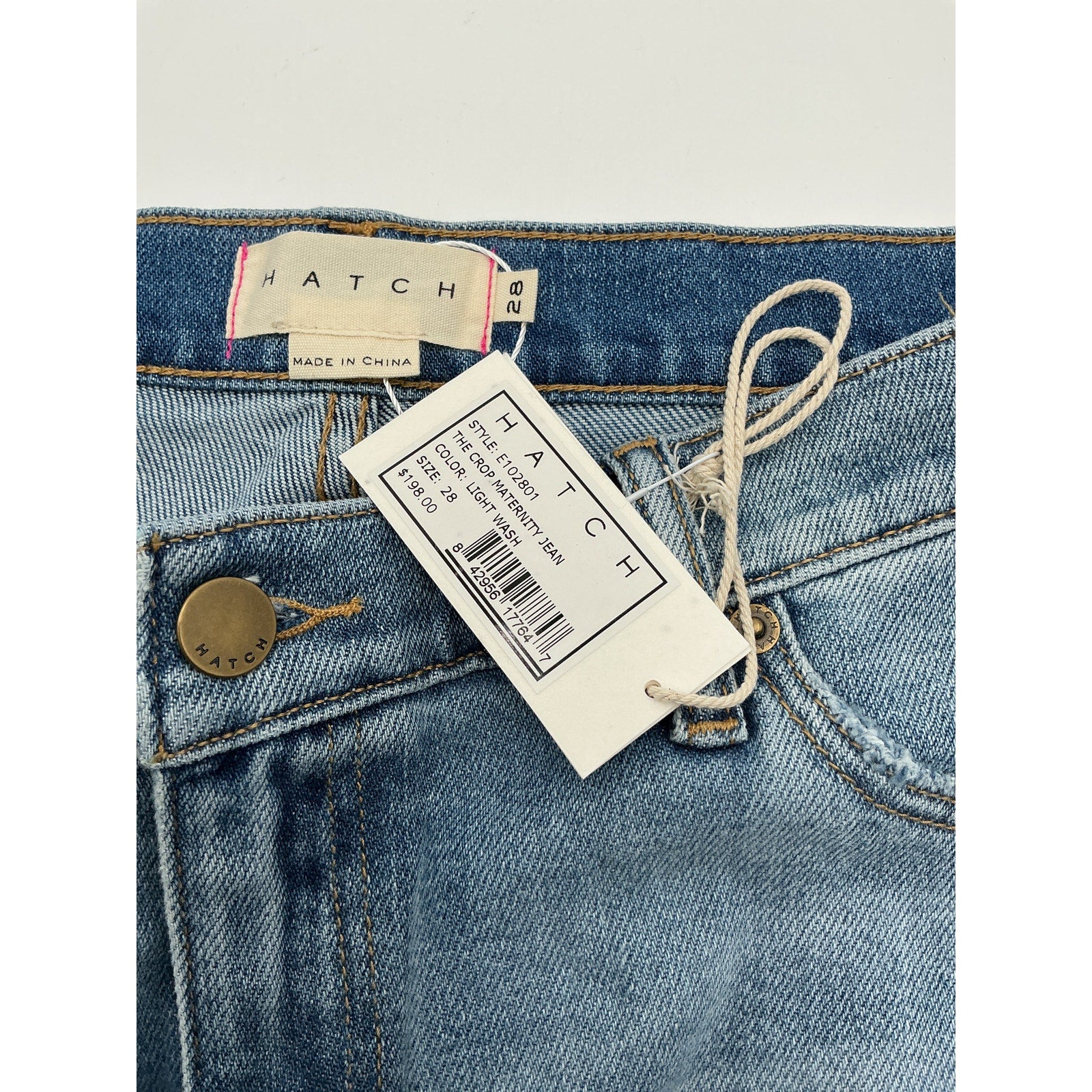 Hatch 'The Crop' Blue Cotton Maternity Denim Jean Size 28 - NWT