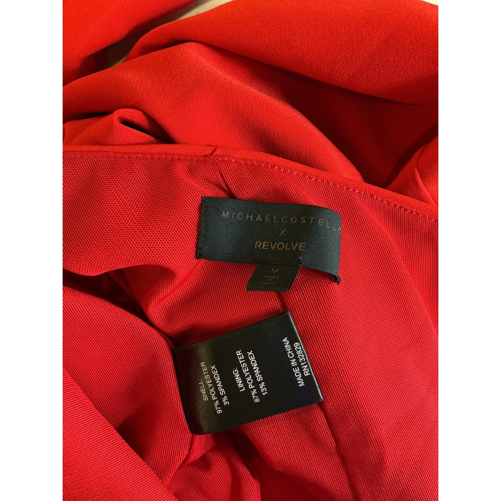 Michael Costello x Revolve 'Fabian' Red Polyester Mini Dress Size M