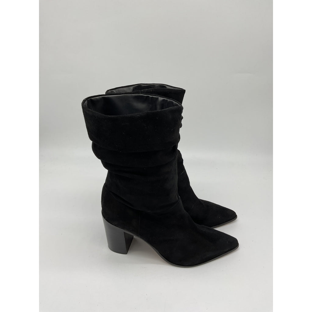 Schutz 'Ashlee' Black Leather Wedge Bootie Size 8