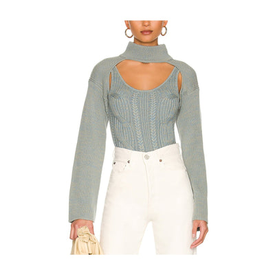 Simkhai Ribbed Baltic Marsh Nicole Sweater Size L