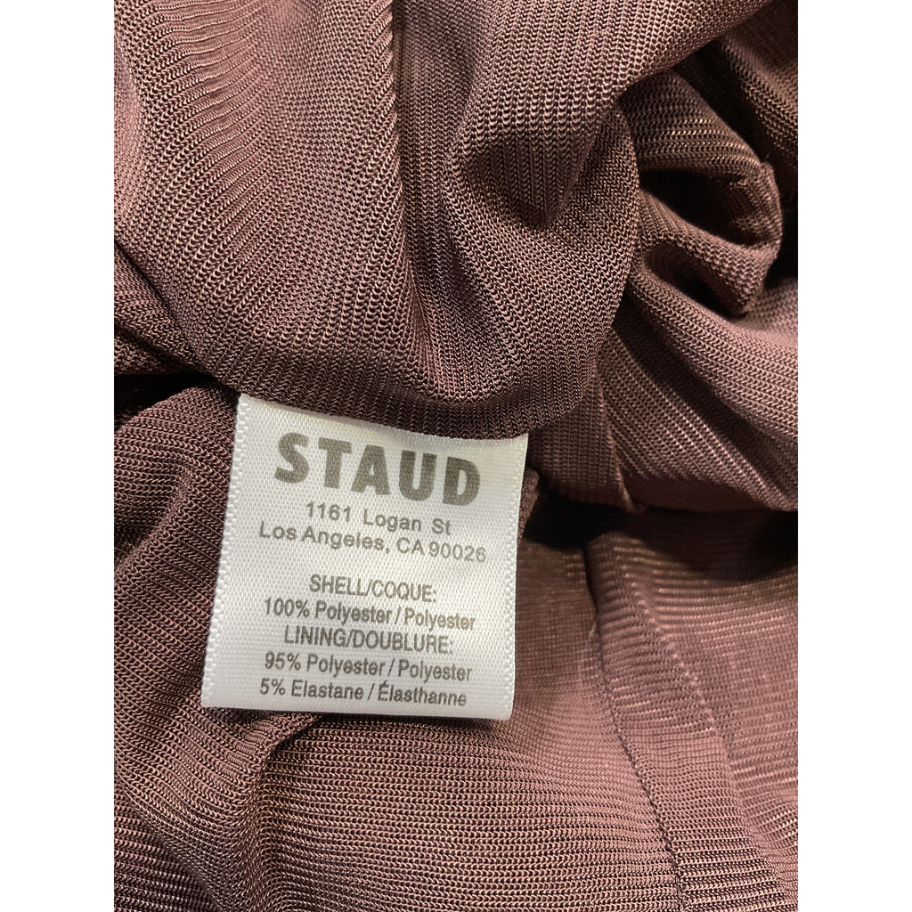 Staud 'Quincy' Brown Short Sleeve Top Size S