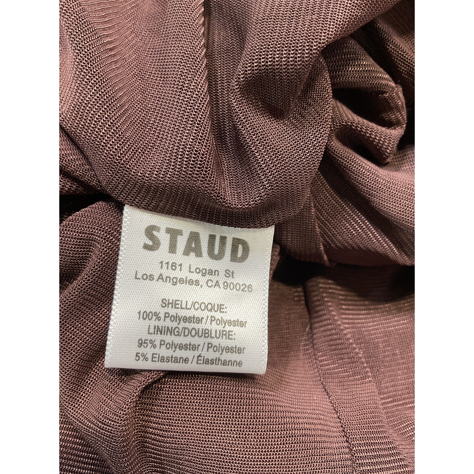 Staud 'Quincy' Brown Short Sleeve Top Size S
