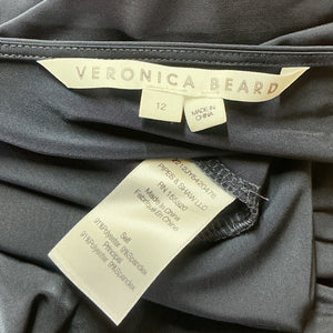 Veronica Beard Ruched Midnight Blue Gilbert Midi Dress Size 12