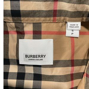 Burberry Classic Brown Nova Check Long Sleeve Mens Shirt Size S