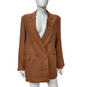 Bardot Double-Breasted Terracotta Boyfriend Blazer Size XS
