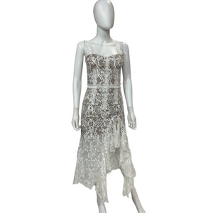 Bronx And Banco Lacy White Tiffany Blanc Dress Size S