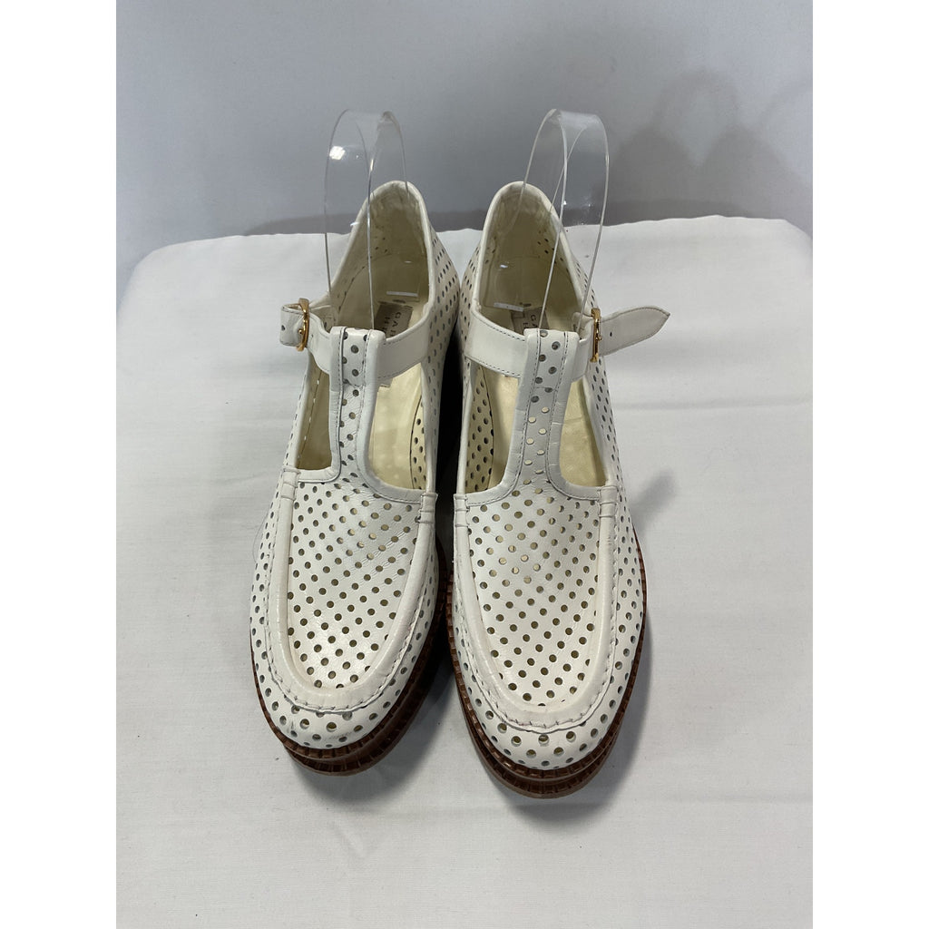 Gabriela Hearst 'Aria' White Leather Platform Mary Jane Heels Size 7